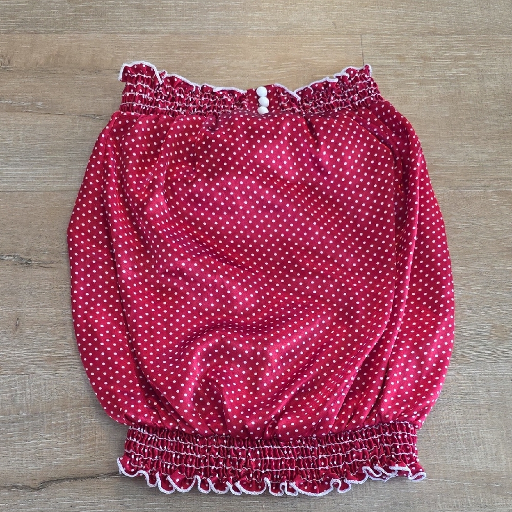 Magenta Red Polka Dot Top